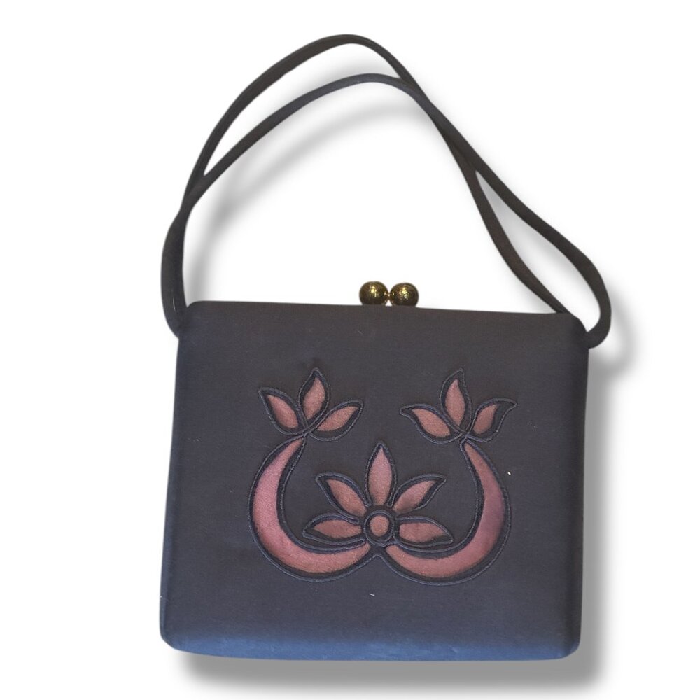 Vintage Navy Blue Boxy Handbag